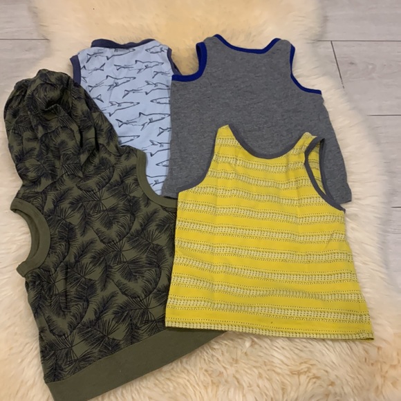 4 Pack Bundle Tank Tops in Army Green/Yellow/Gray/Light Blue sizes 12-18M - Picture 14 of 14